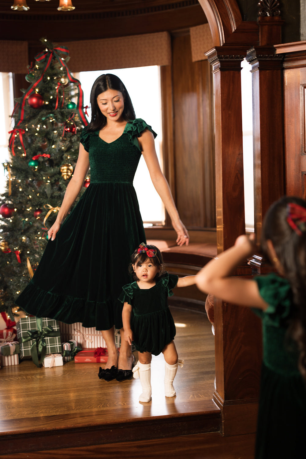 Hattie Dress in Emerald Velvet