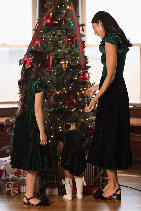 Hattie Dress in Emerald Velvet