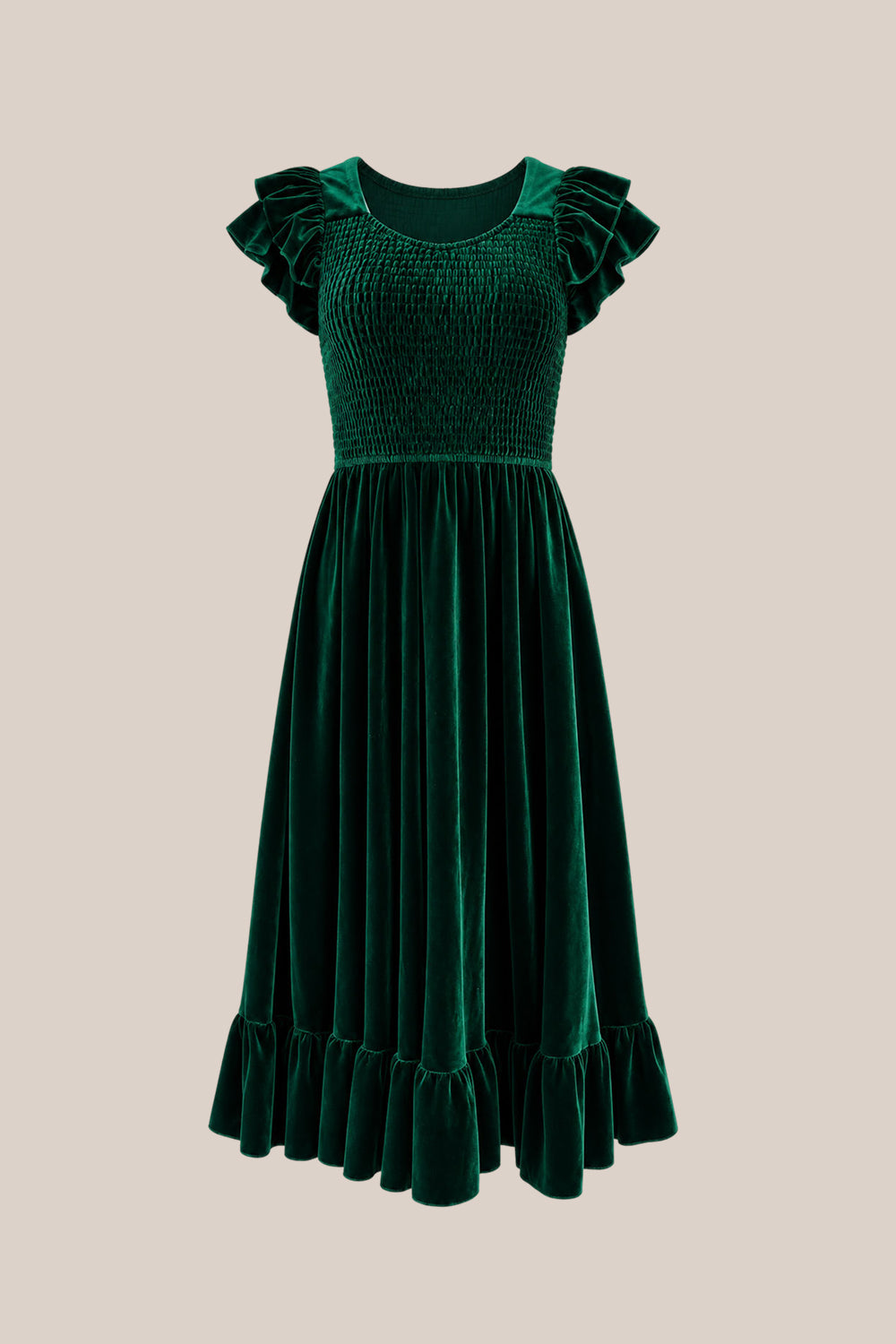 Hattie Dress in Emerald Velvet