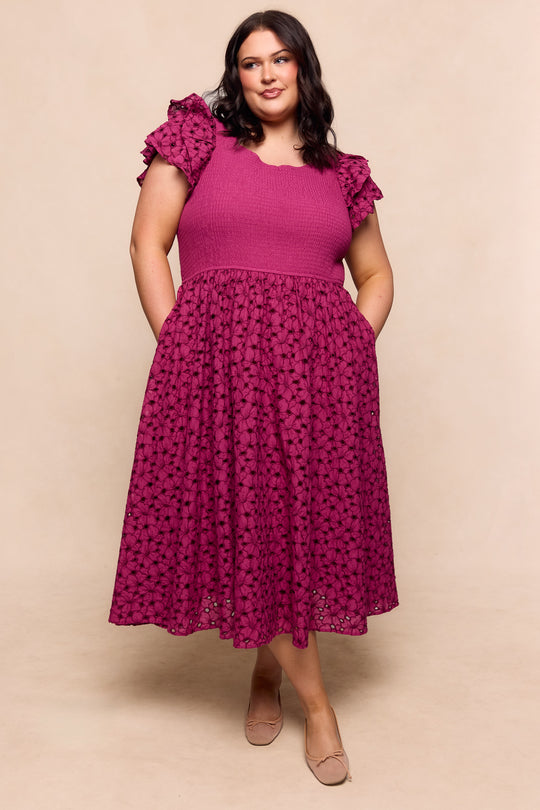 Hattie Dress in Magenta