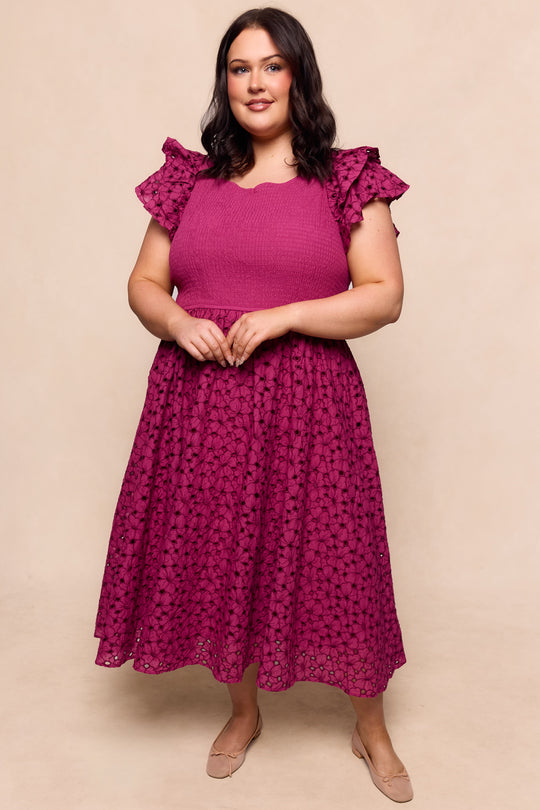 Hattie Dress in Magenta 4X Hattie Dress in Magenta 4X