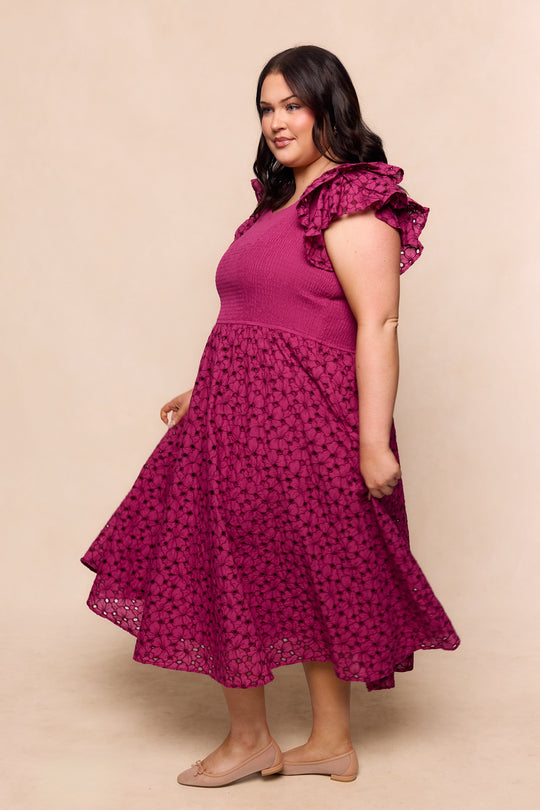 Hattie Dress in Magenta