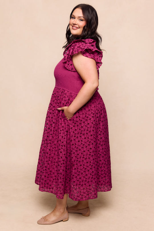Hattie Dress in Magenta