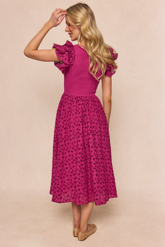 Hattie Dress in Magenta