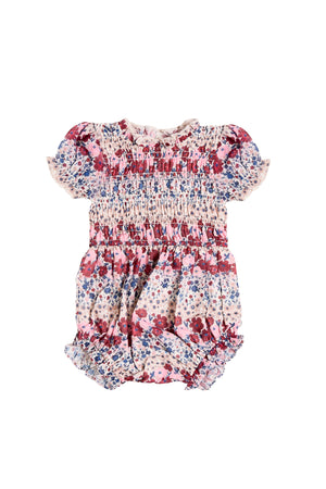 Floral baby romper on a white background