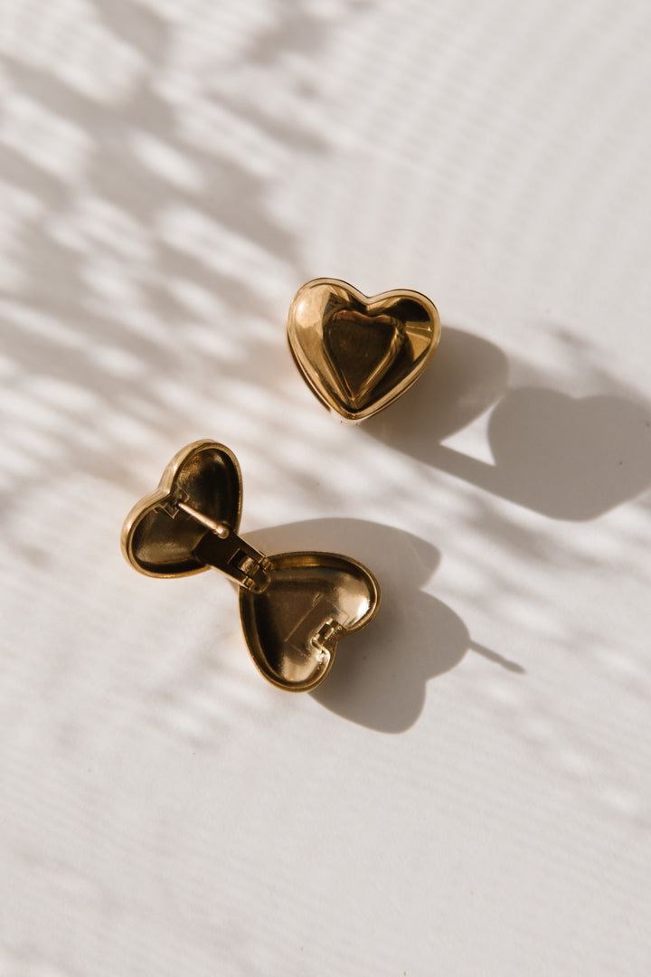 Heart Clamp Earrings