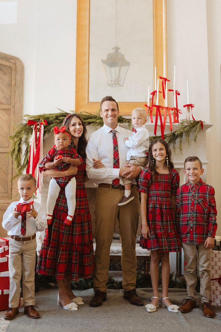 Baby Madeline Romper in Holiday Plaid