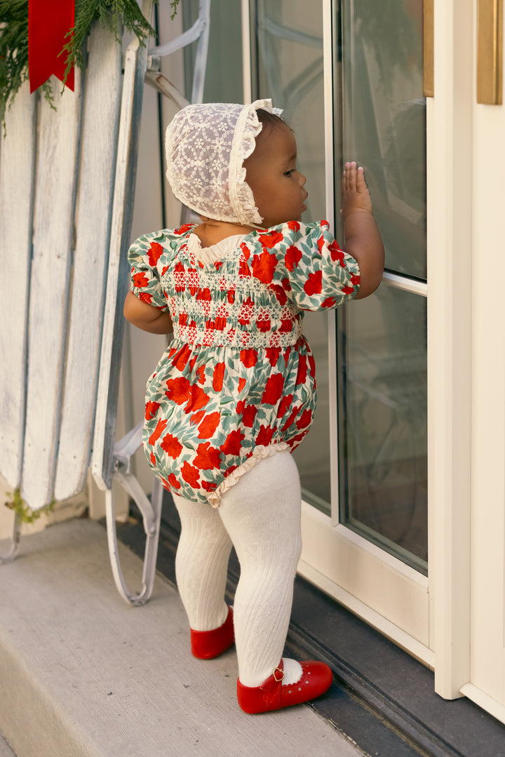 Baby Roselyn Romper in Red Floral