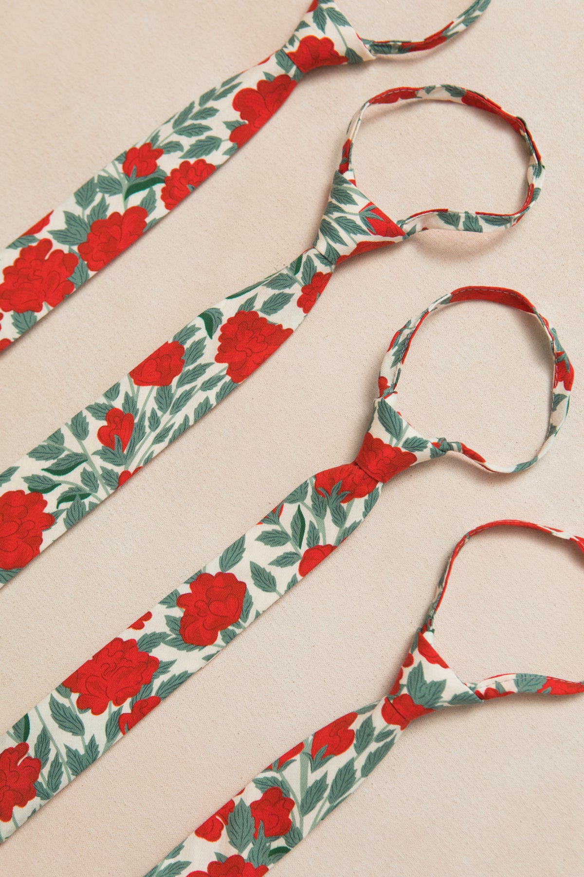 Ties in Roselyn Red Floral Ivy City Co