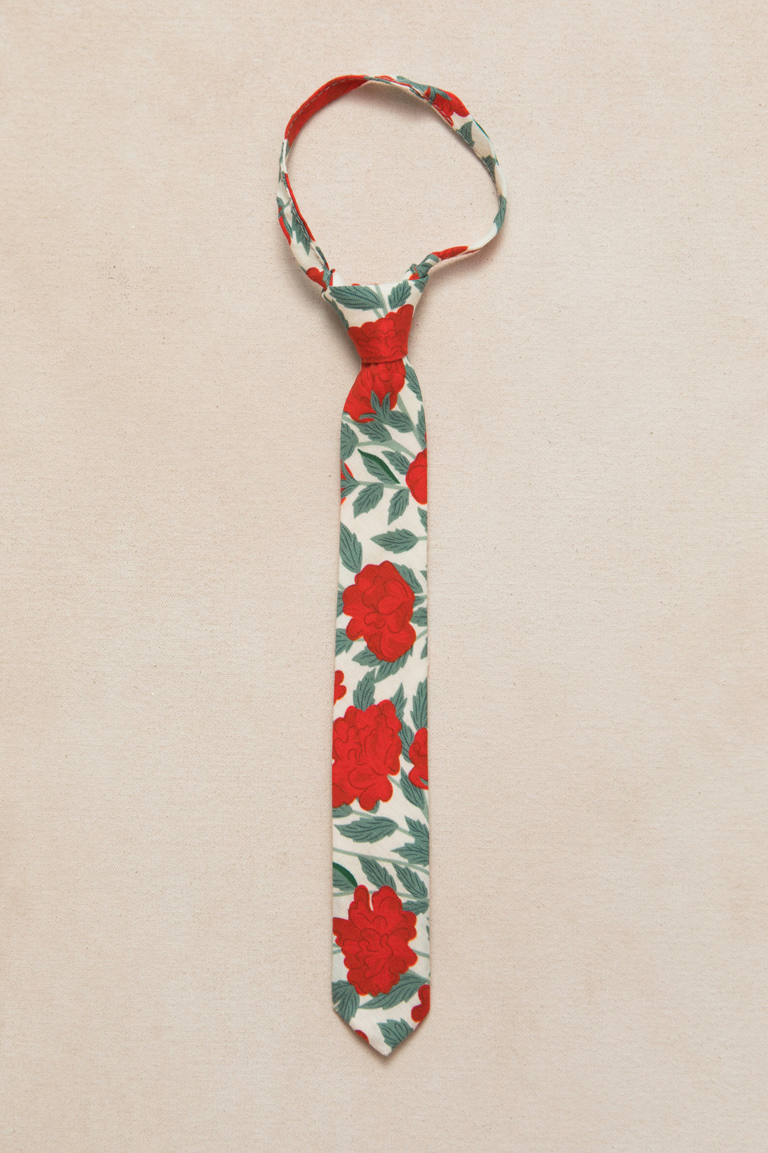 Ties in Roselyn Red Floral - FINAL SALE