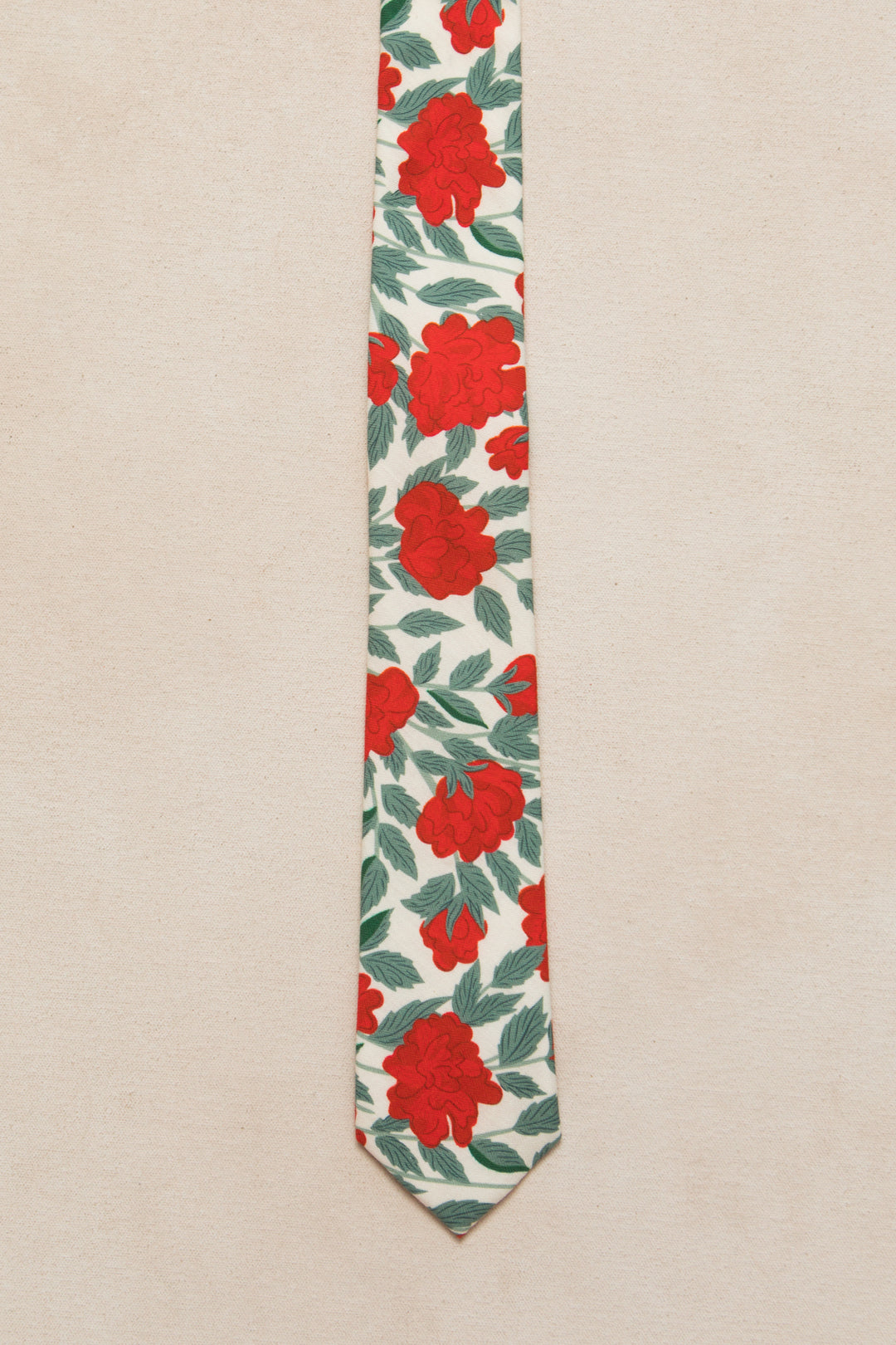 Ties in Roselyn Red Floral - FINAL SALE