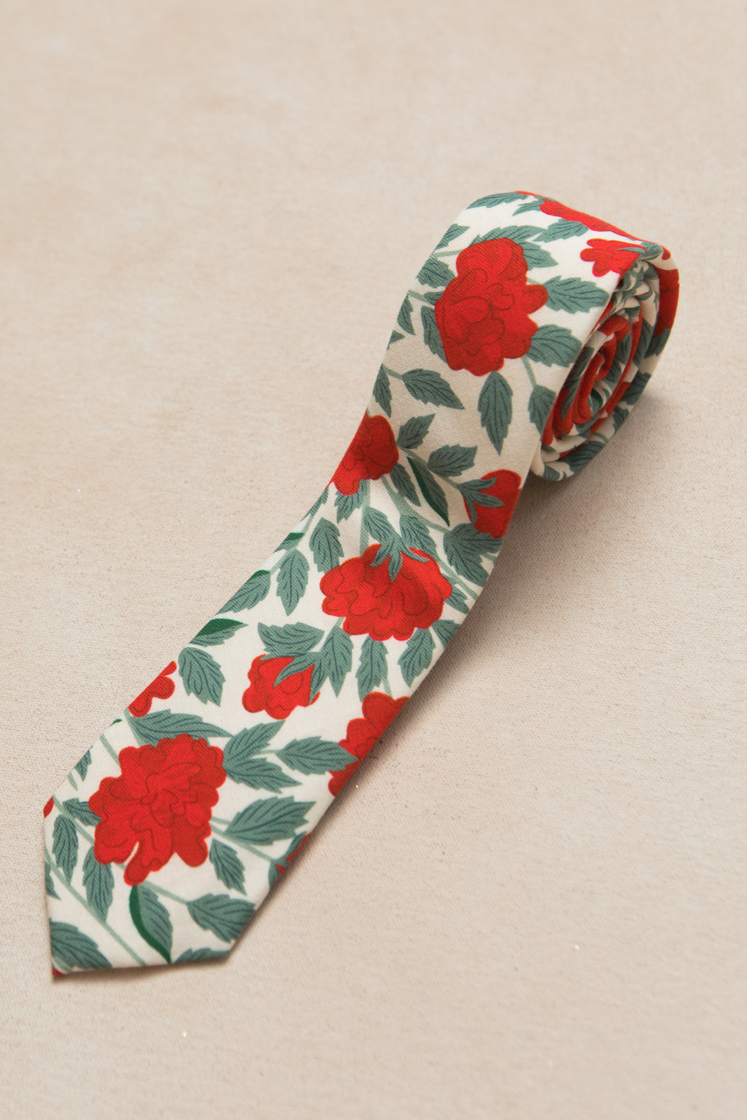 Ties in Roselyn Red Floral