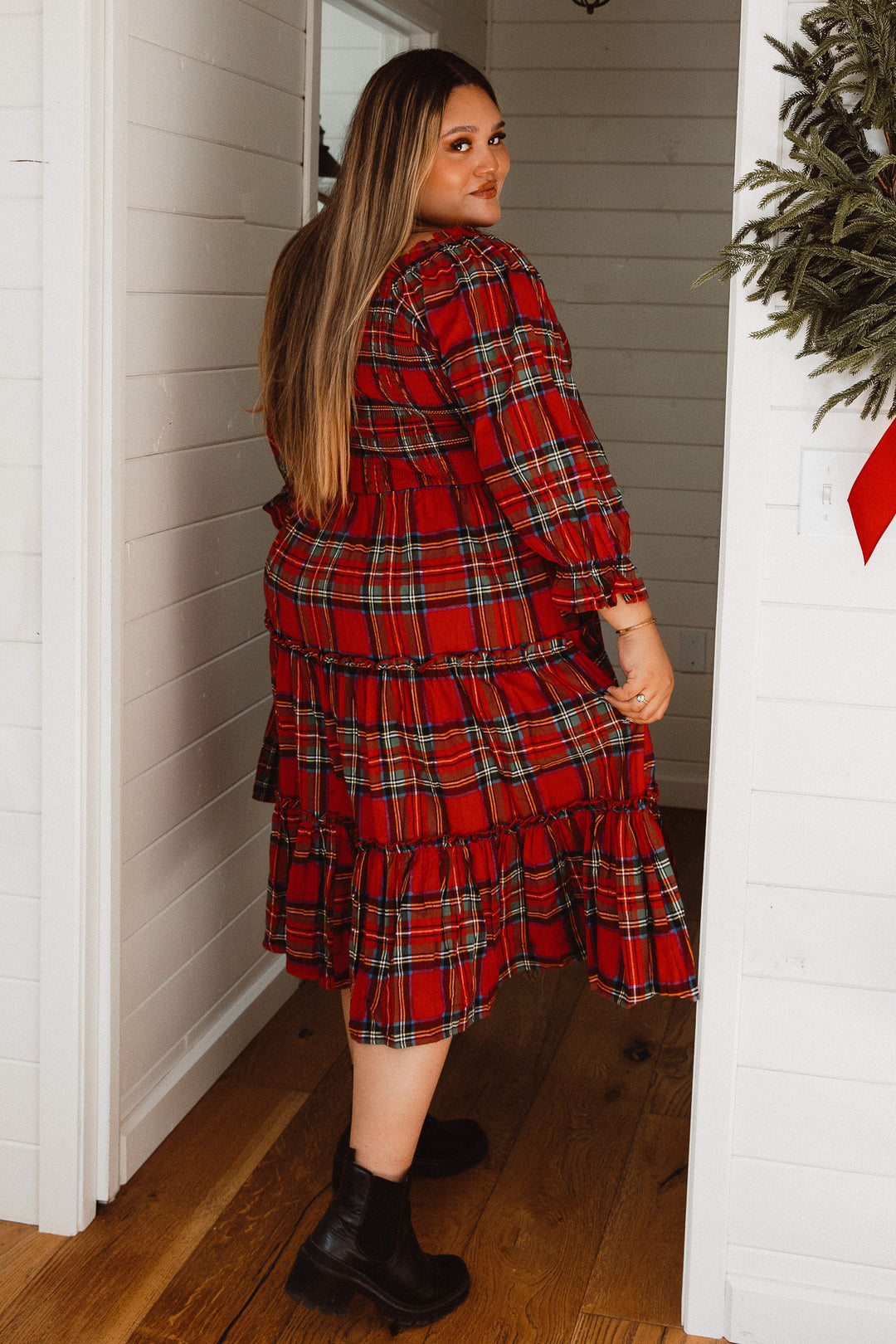 Madeline Dress in Holiday Plaid