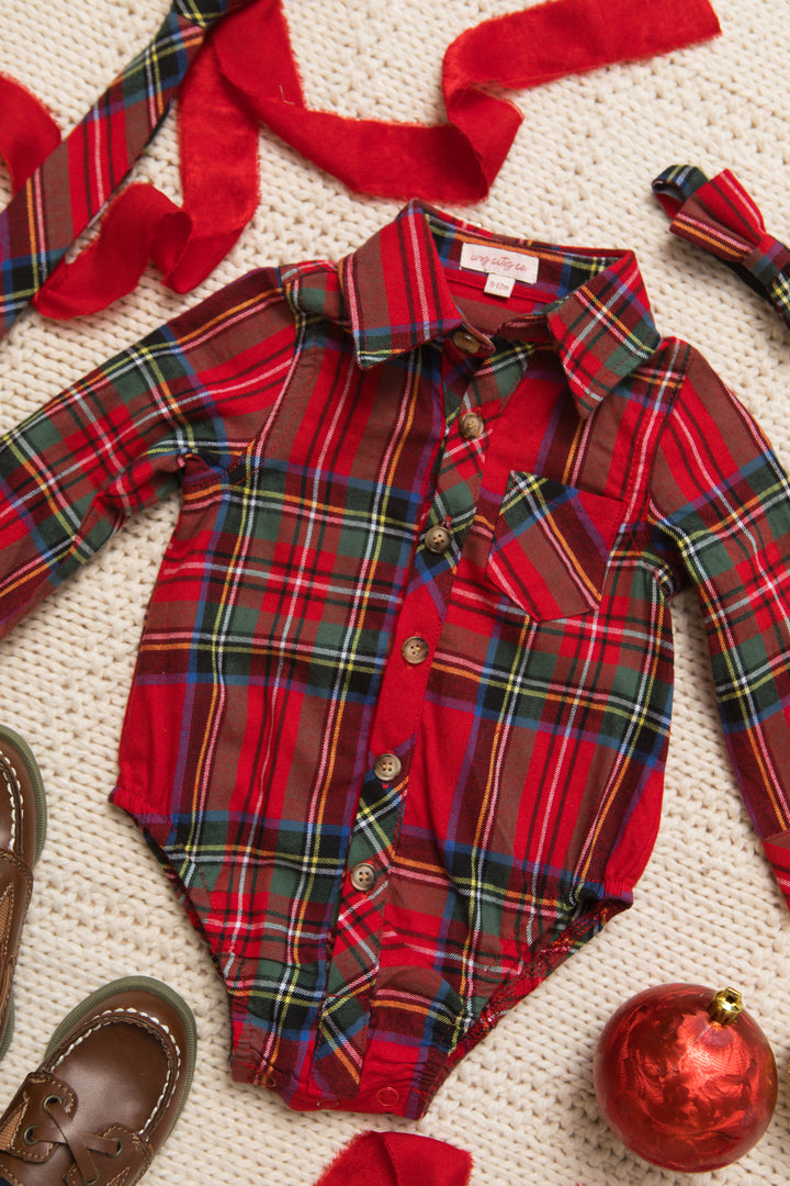 Baby Boys John Shirt in Madeline Holiday Plaid