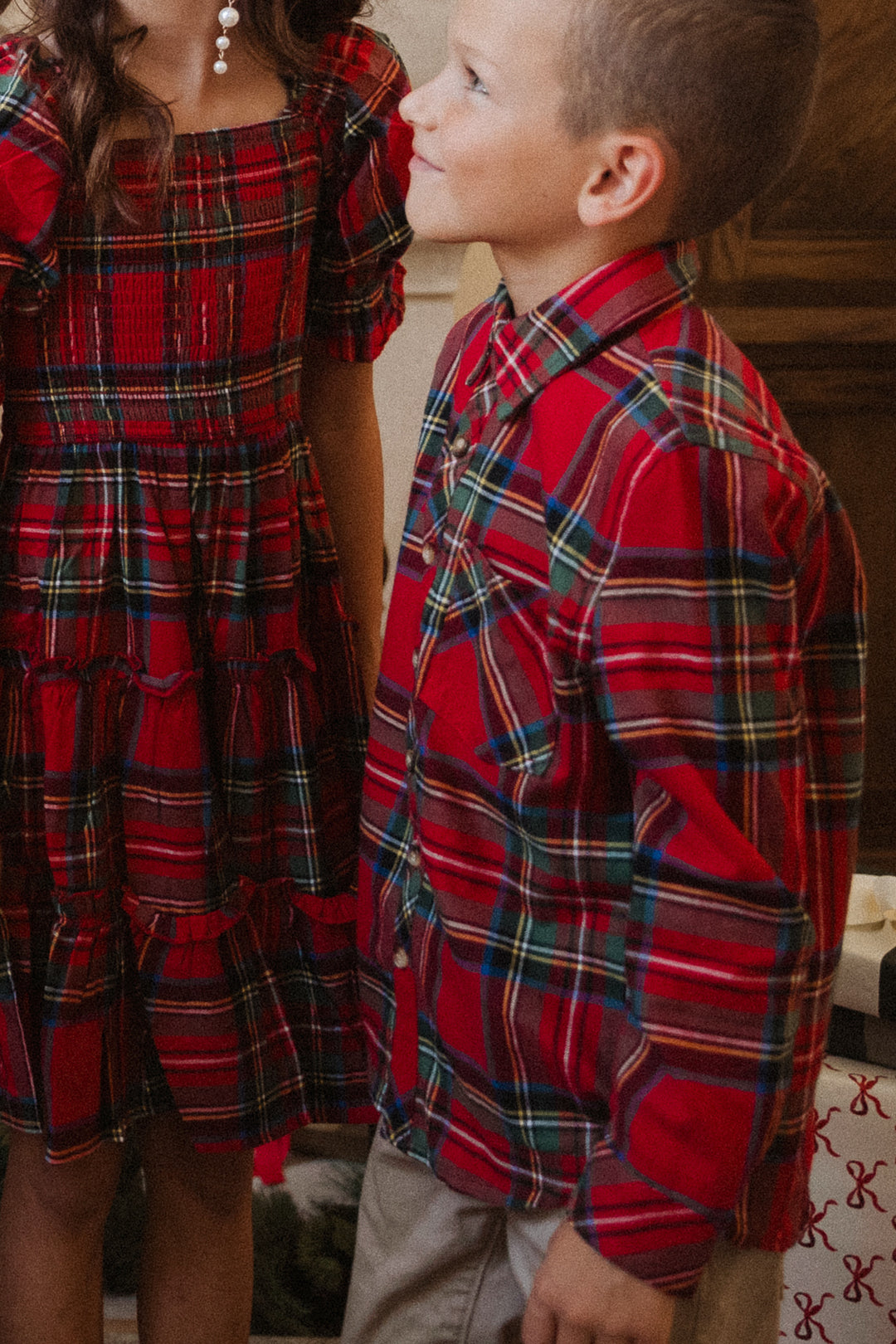 Boys John Shirt in Madeline Holiday Plaid