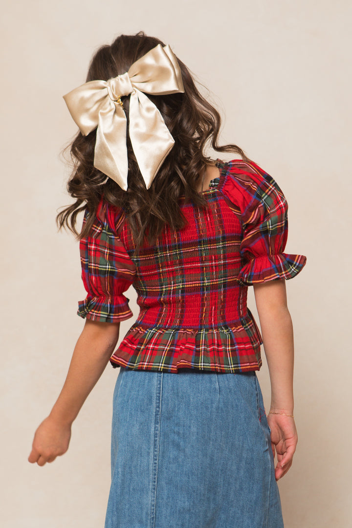 Mini Madeline Top in Holiday Plaid