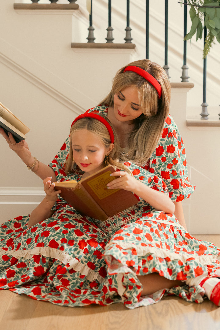 Mini Roselyn Dress in Red Floral