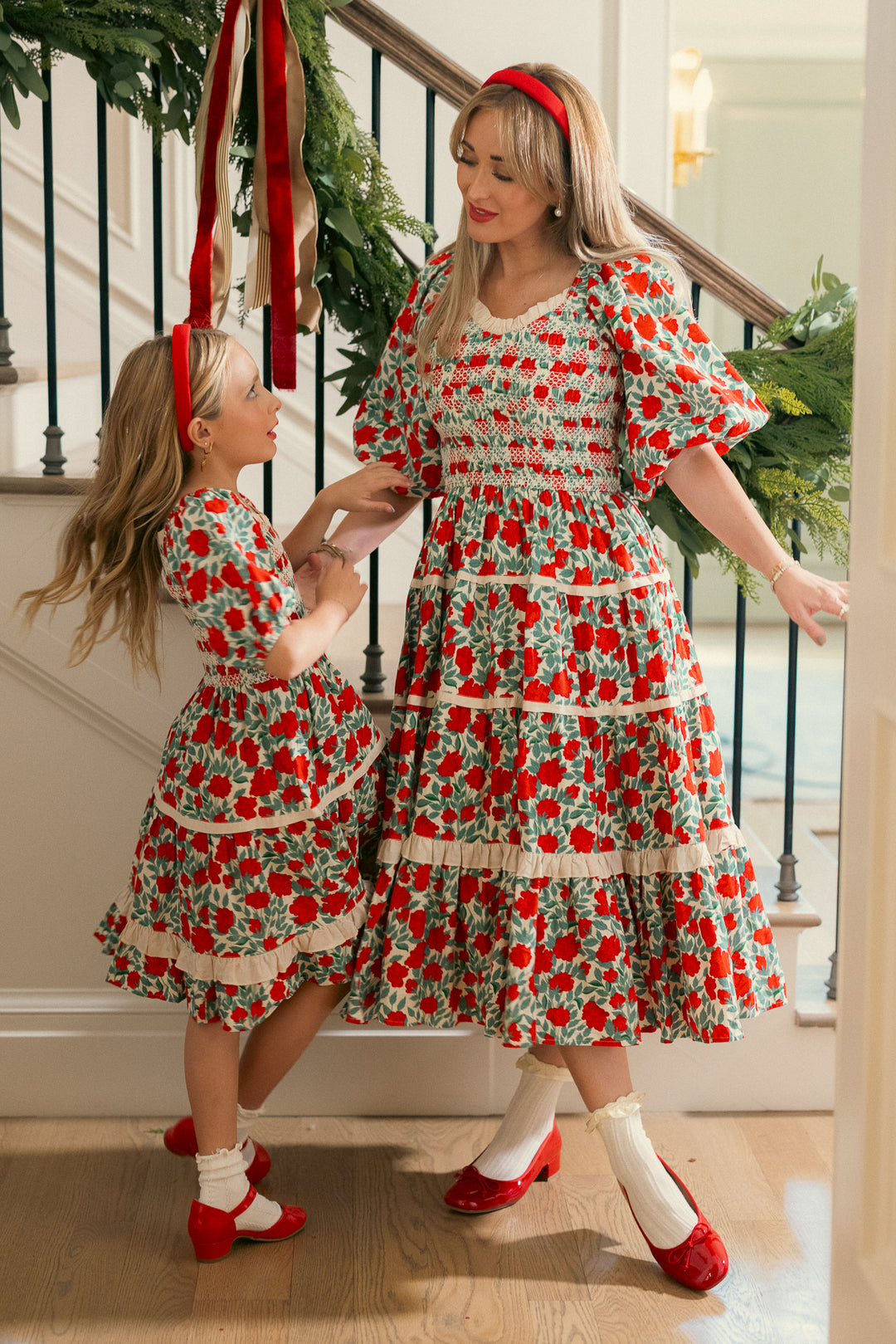 Roselyn Dress in Red Floral