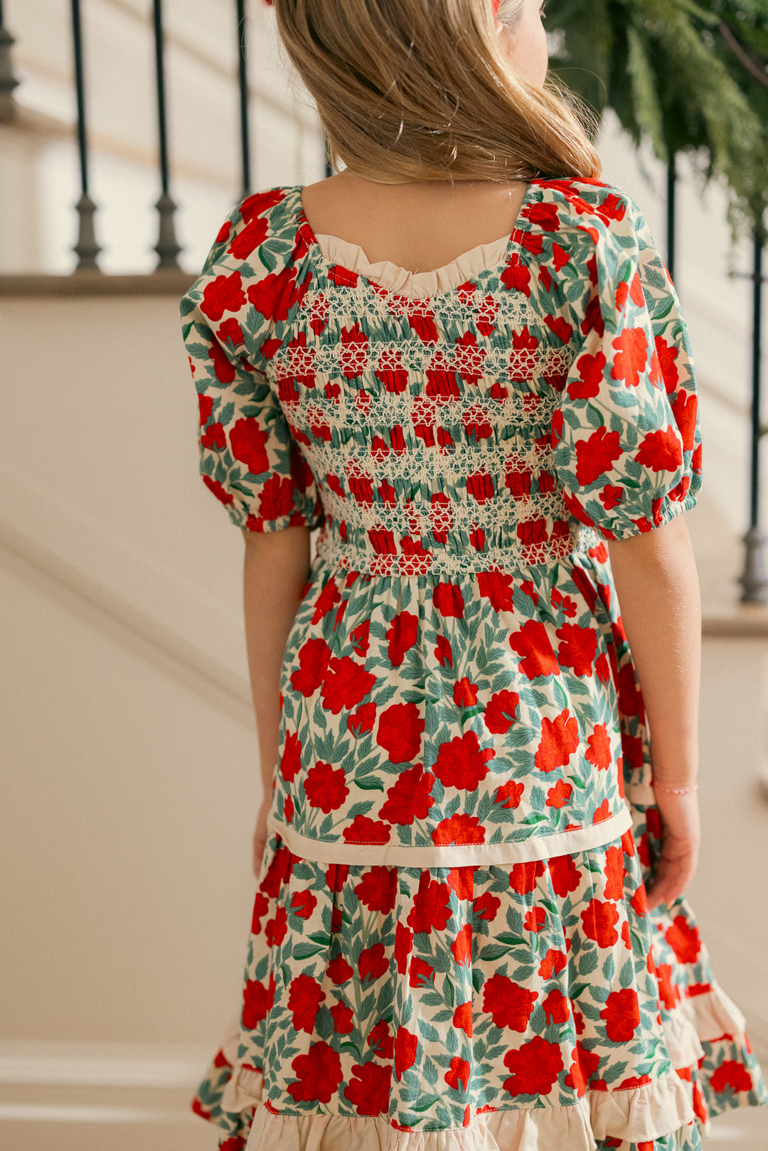 Mini Roselyn Dress in Red Floral