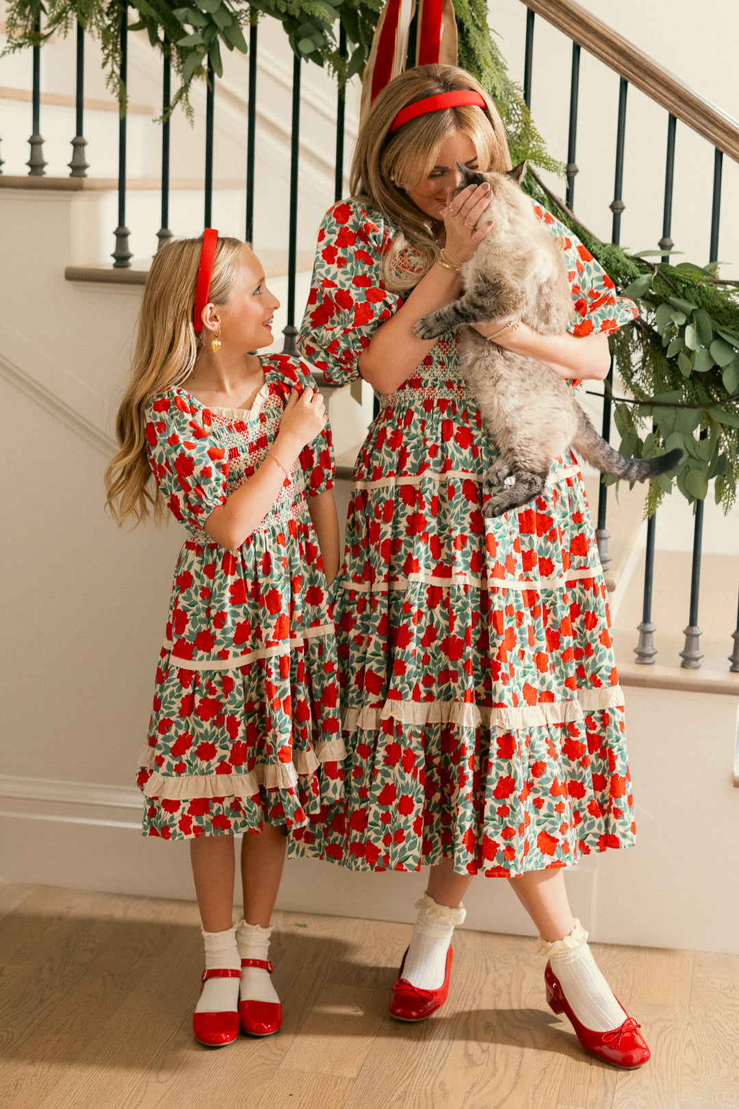 Mini Roselyn Dress in Red Floral