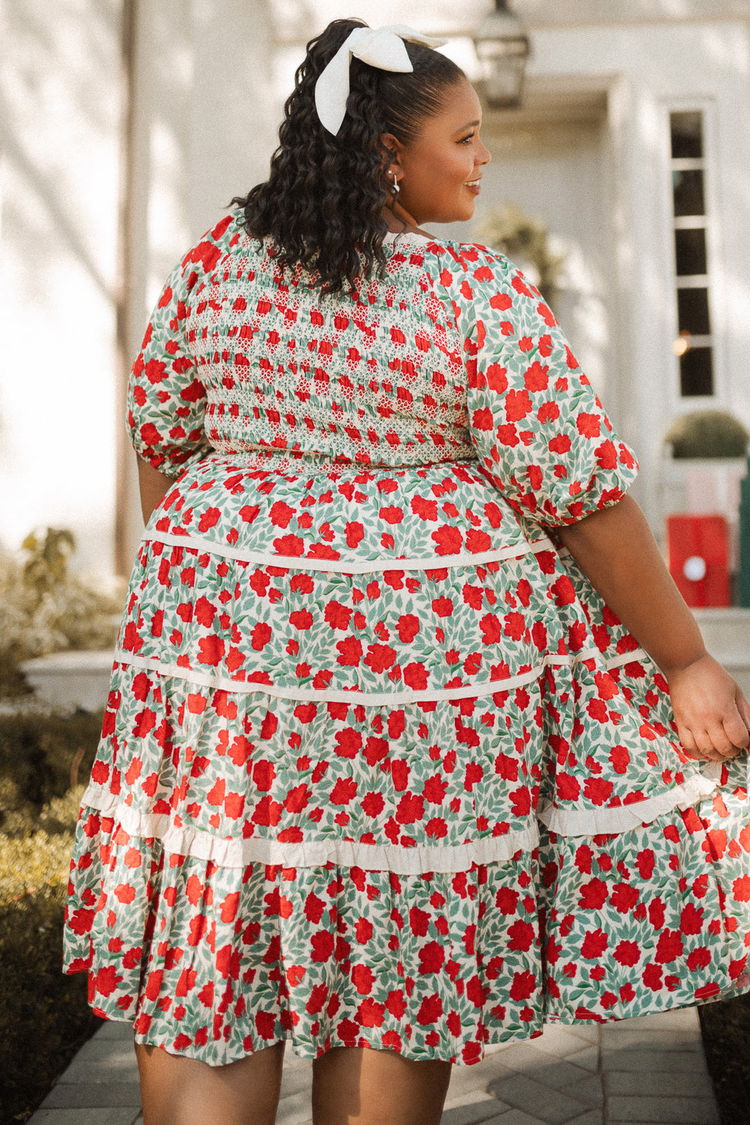 Roselyn Dress in Red Floral