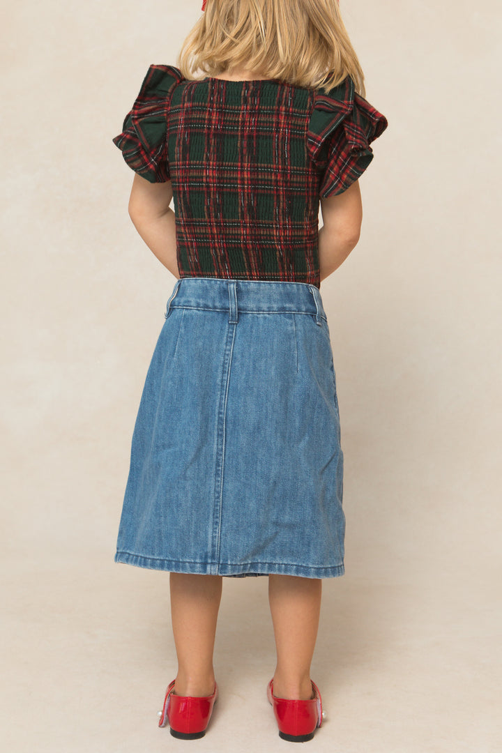 Mini Hattie Top in Green Plaid