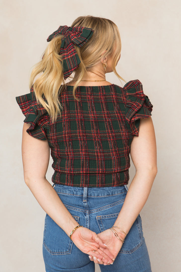 Hattie Top in Green Plaid