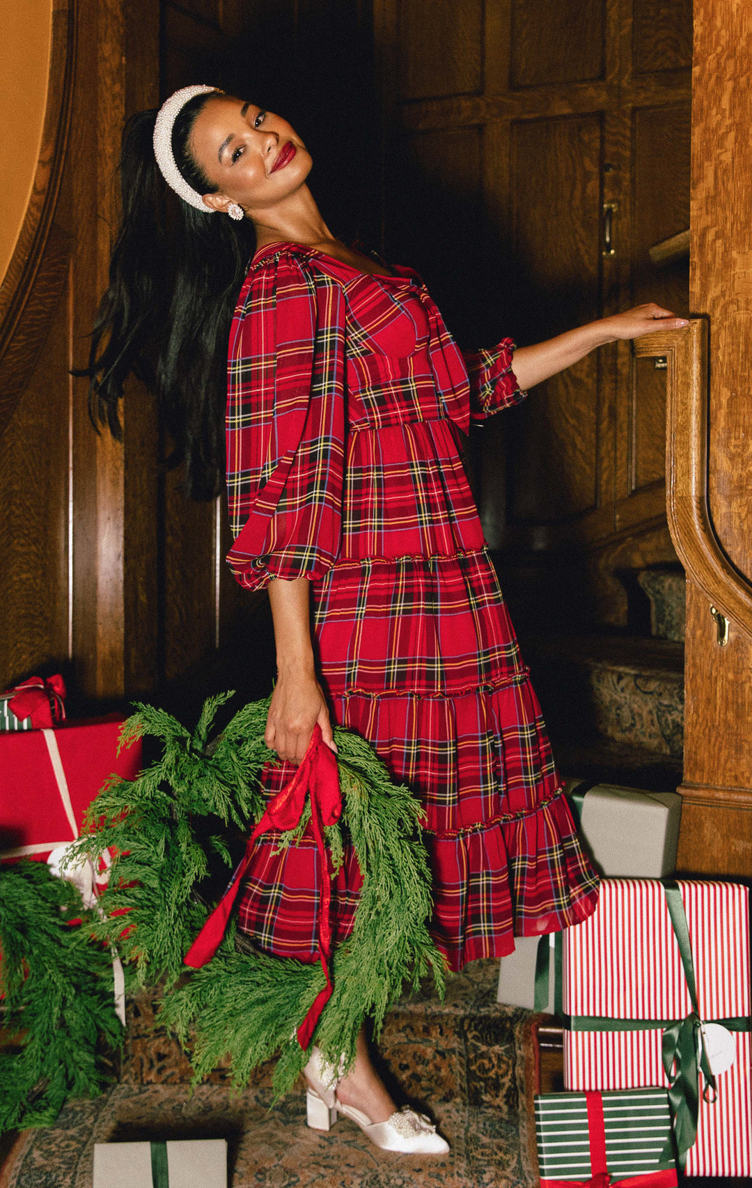 Raelynn Dress in Holiday Plaid