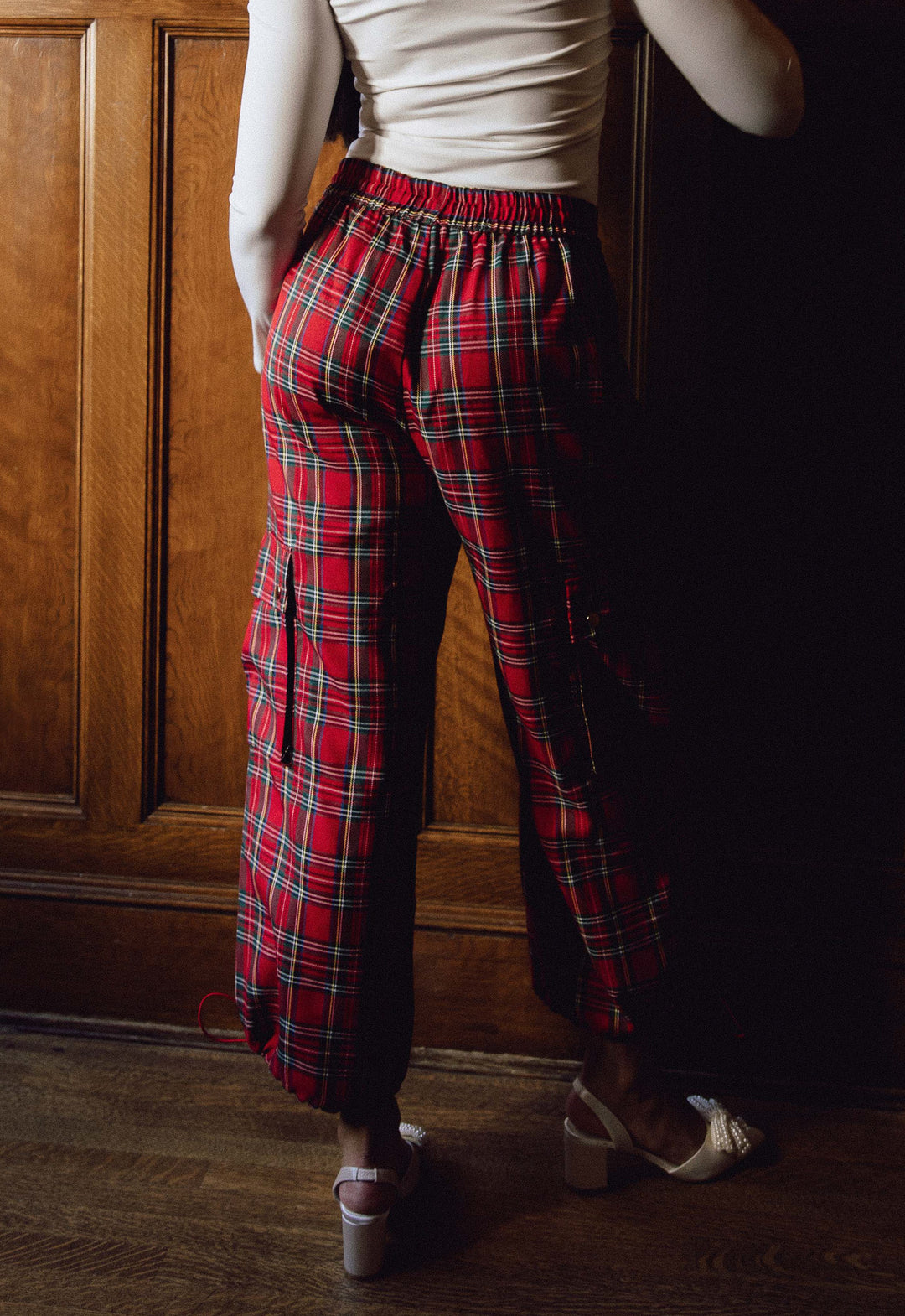 Nicole Cargo Pants in Holiday Plaid