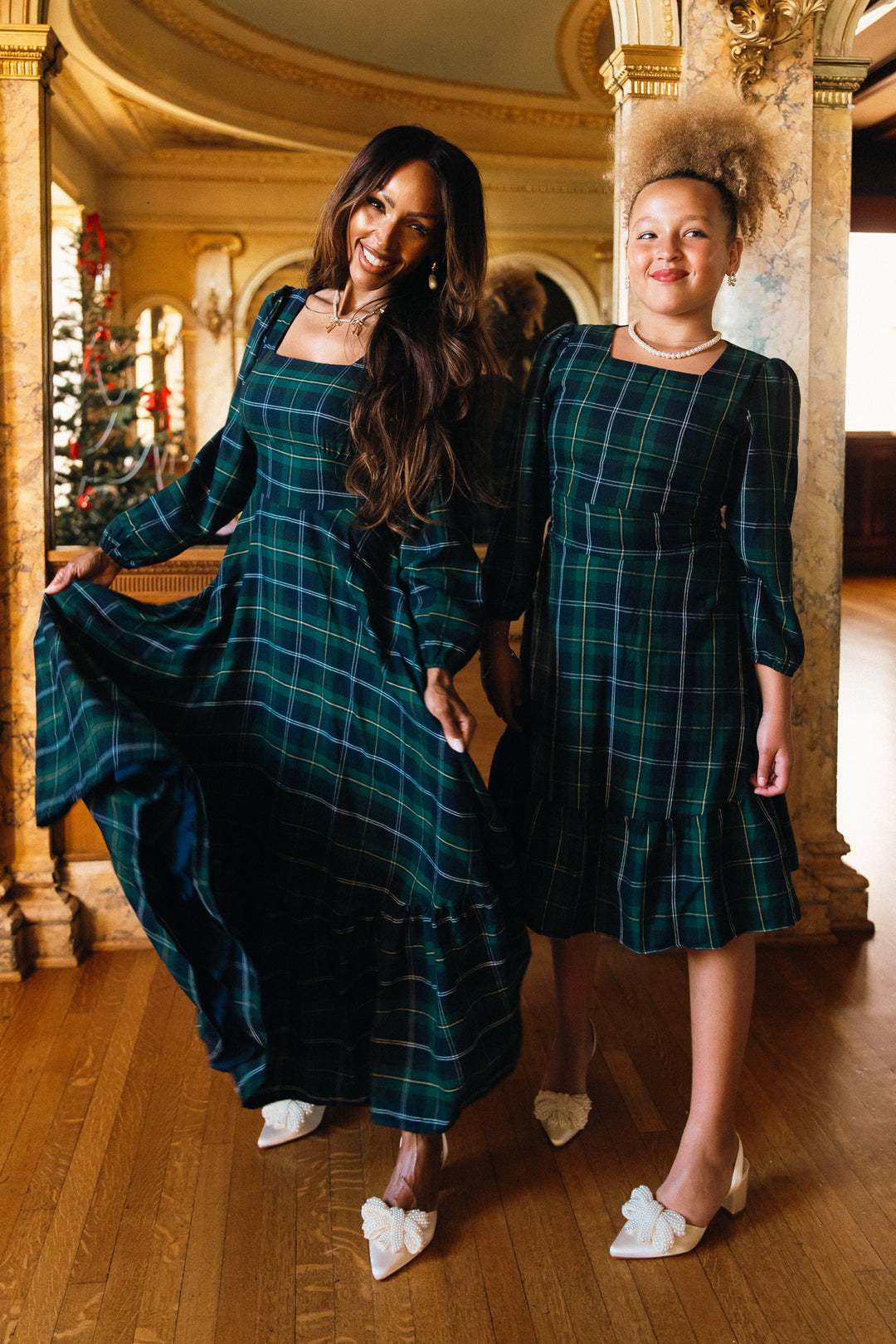 Mini Connie Dress in Navy Plaid