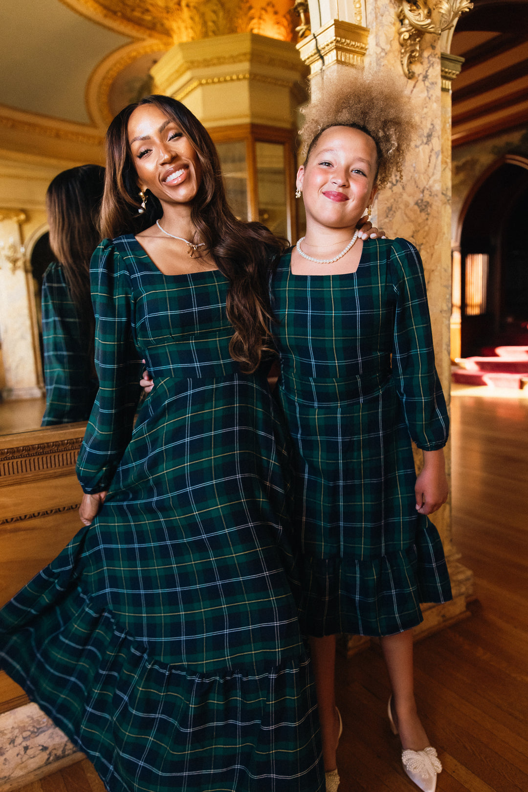 Mini Connie Dress in Navy Plaid