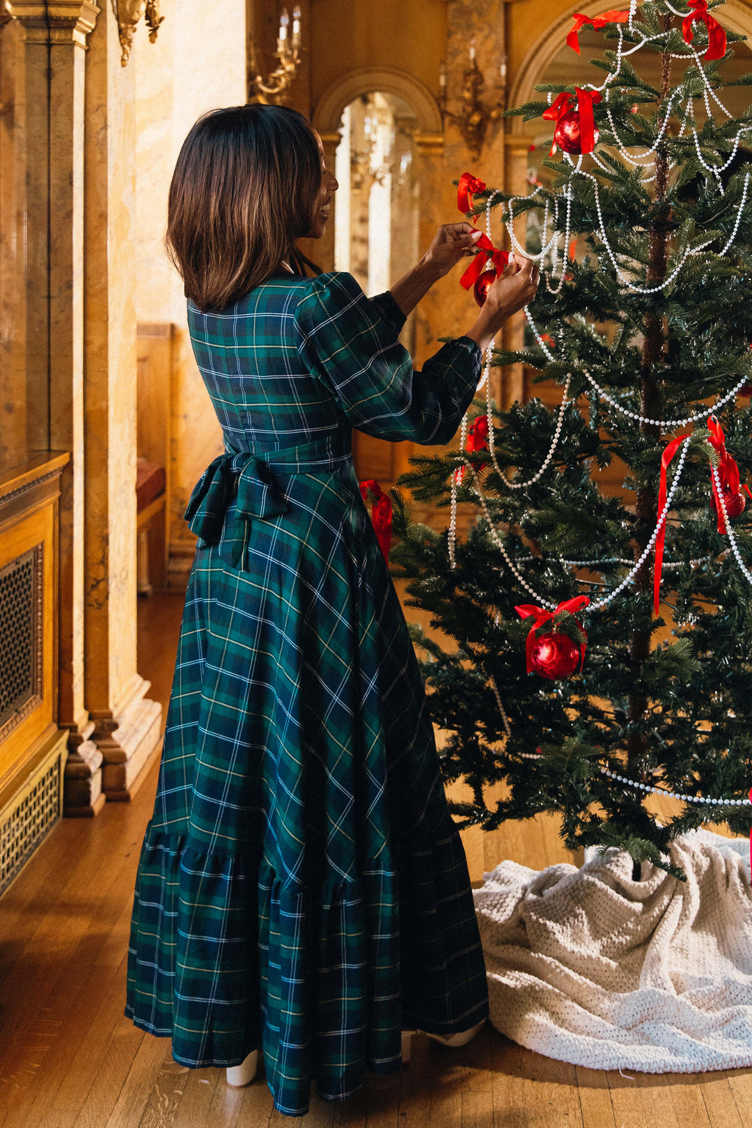 Connie Dress in Navy Plaid