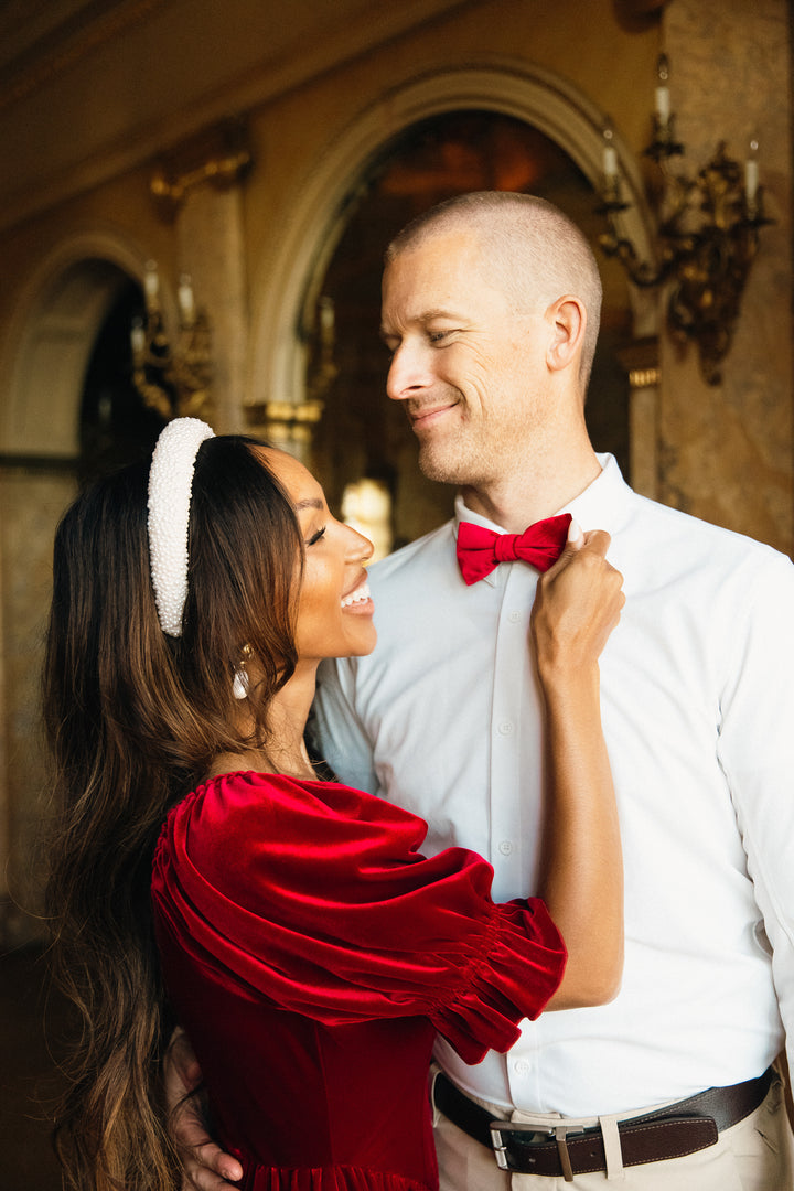 Bow Ties in Enamored Red Velvet