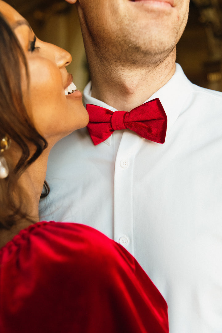 Bow Ties in Enamored Red Velvet - FINAL SALE