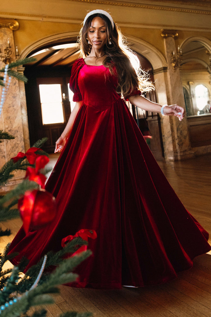 Enamored Dress in Red Velvet