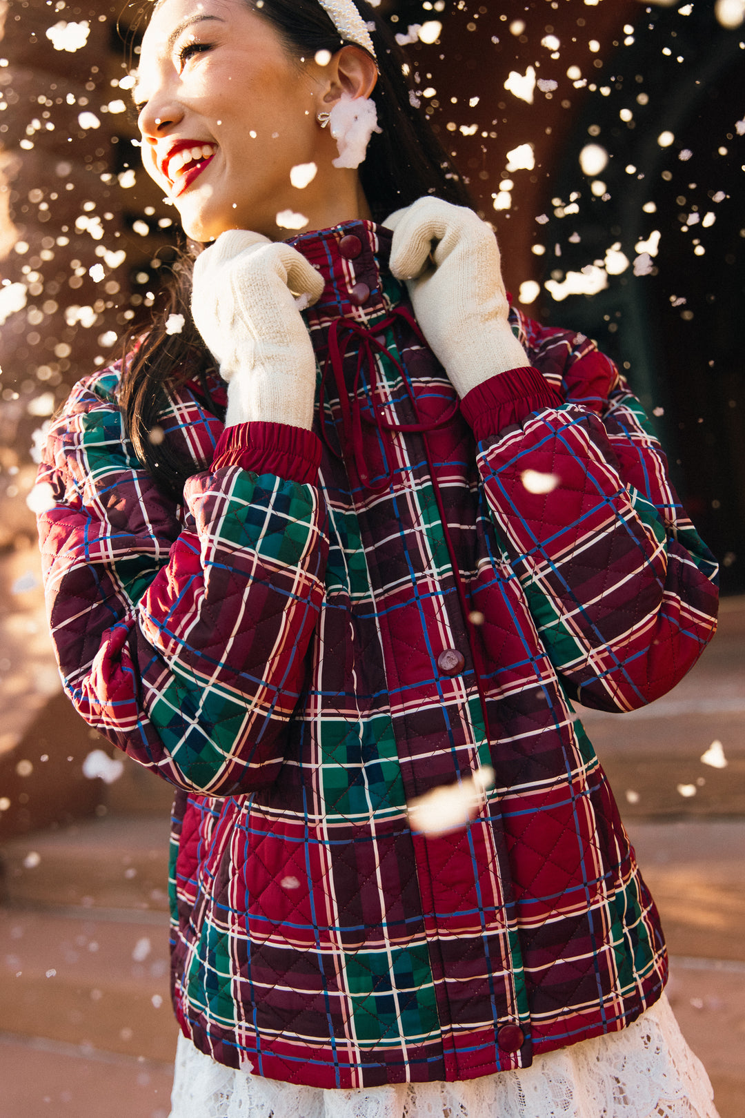 McKenna Quilted Jacket in Holiday Plaid