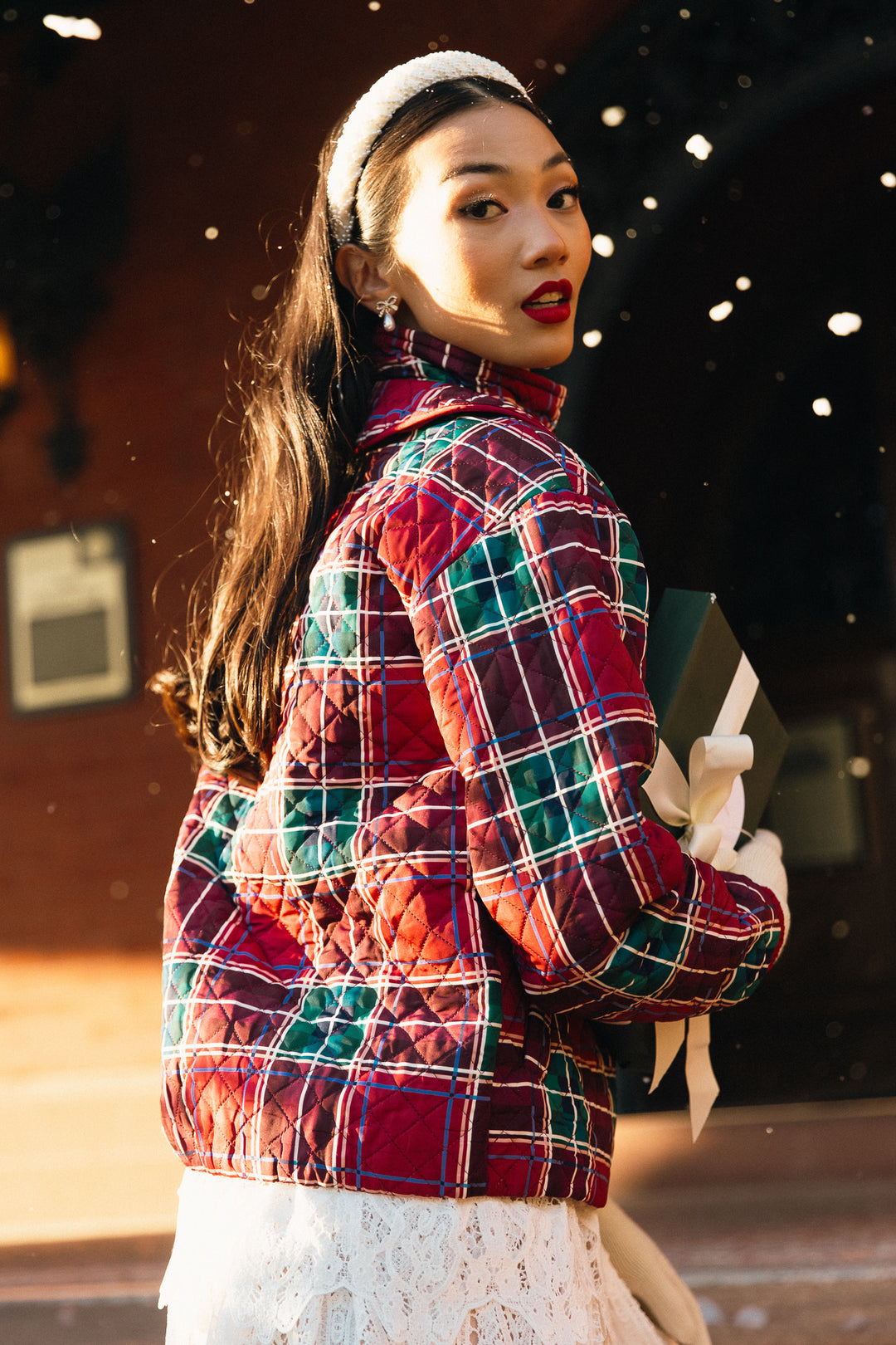 McKenna Quilted Jacket in Holiday Plaid