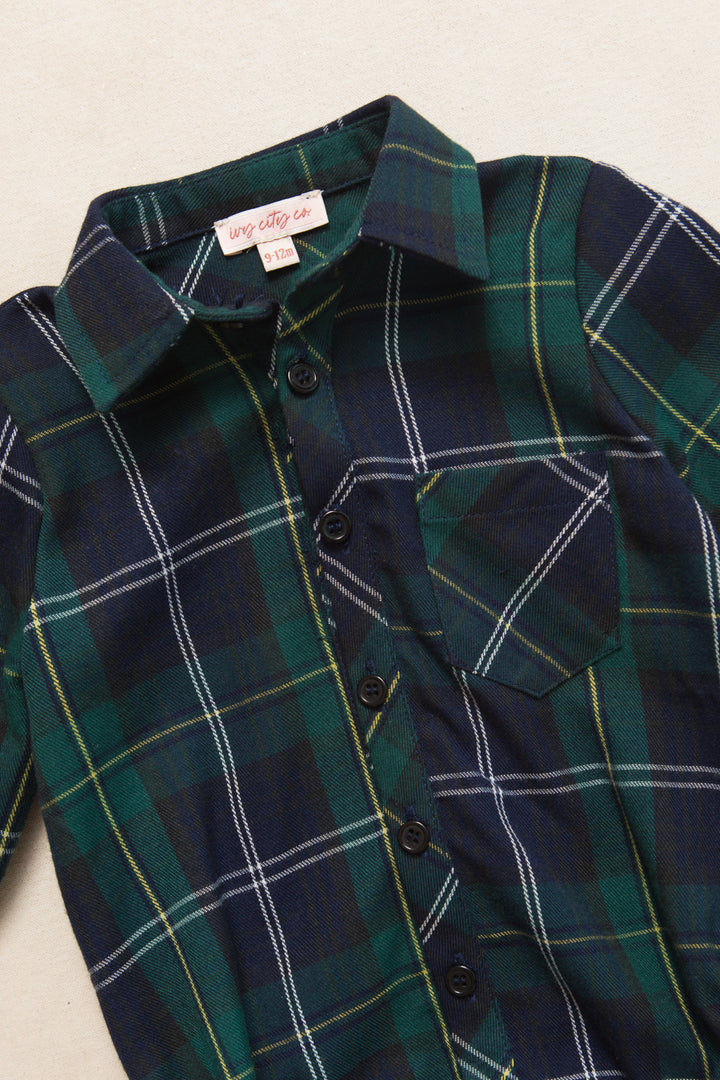 Baby Boys John Shirt in Connie Navy Plaid