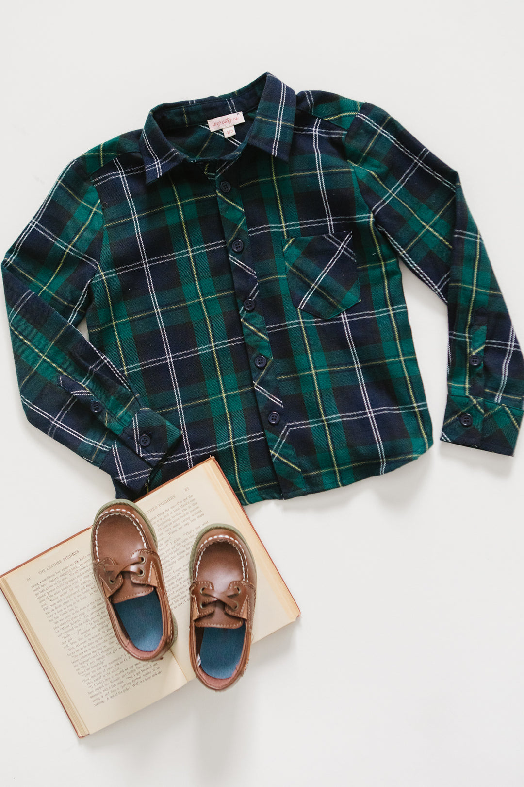 Boys John Shirt in Connie Navy Plaid