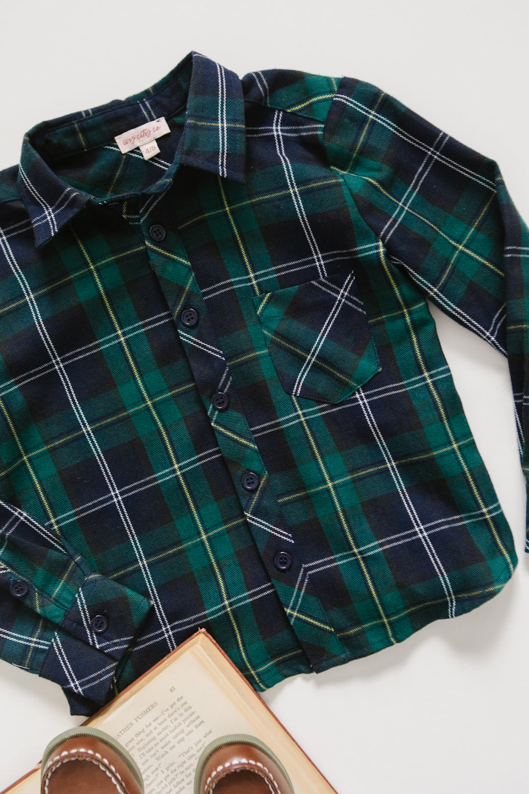 Boys John Shirt in Connie Navy Plaid