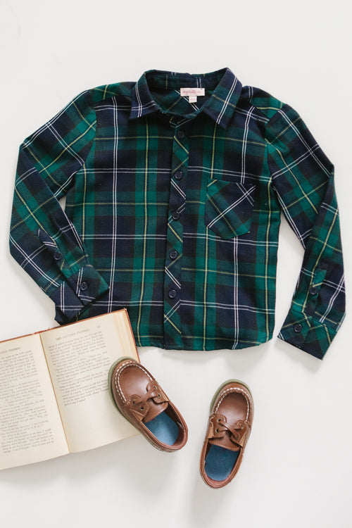 Boys John Shirt in Connie Navy Plaid