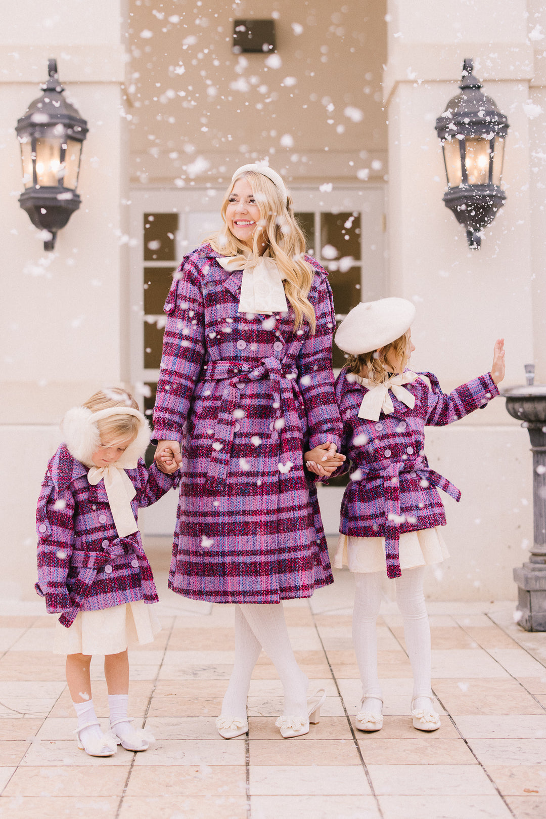 Holly Plaid Coat in Violet