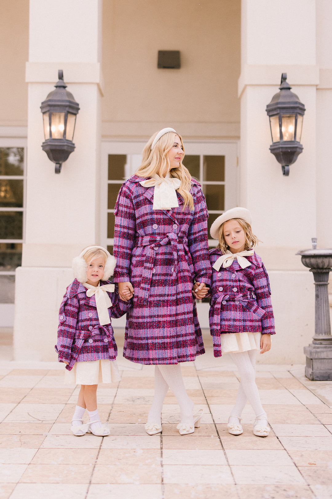 Mini Holly Plaid Coat in Violet