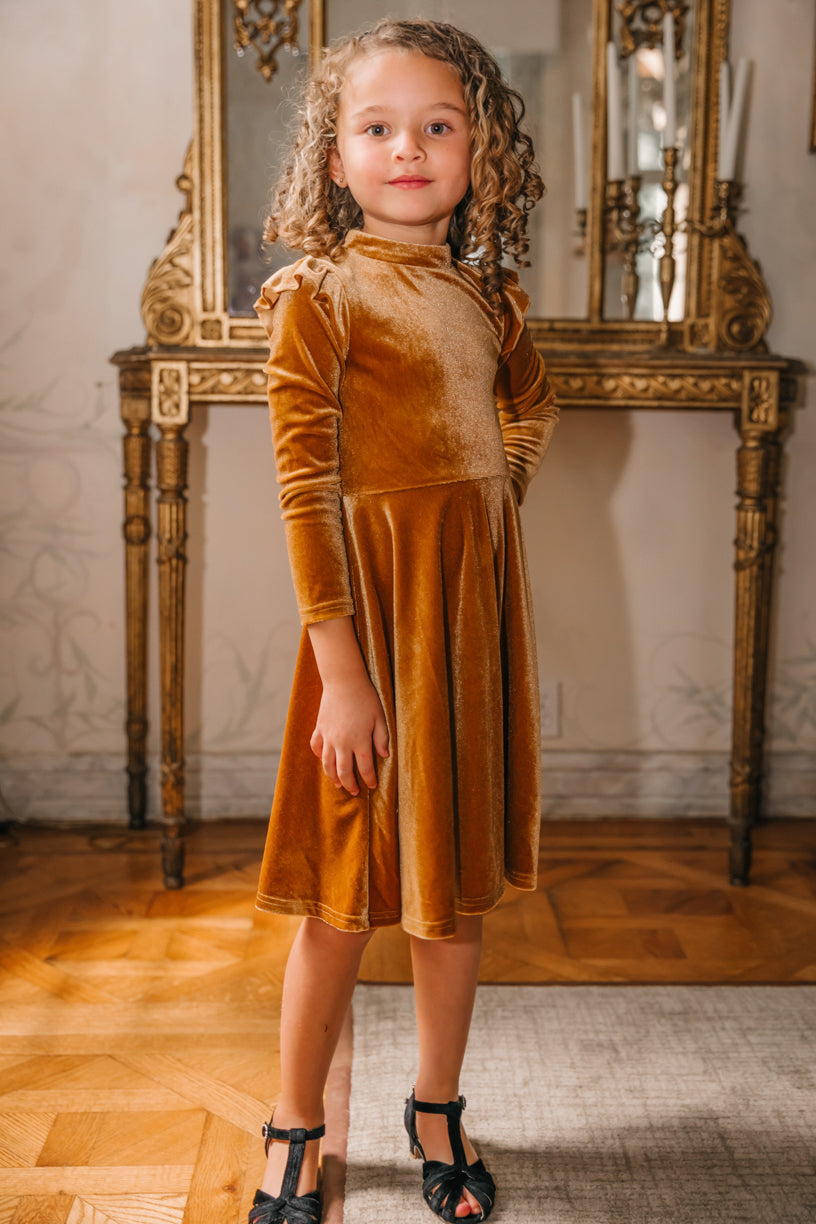 Mini La La Lady Dress in Romance Me Gold