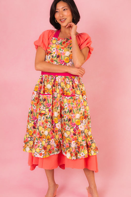 Ivy Apron in Virginia Floral Cotton