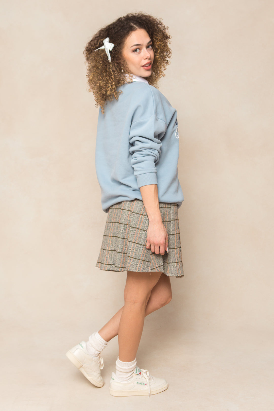 Ivy Embroidered Crewneck Sweatshirt in Blue