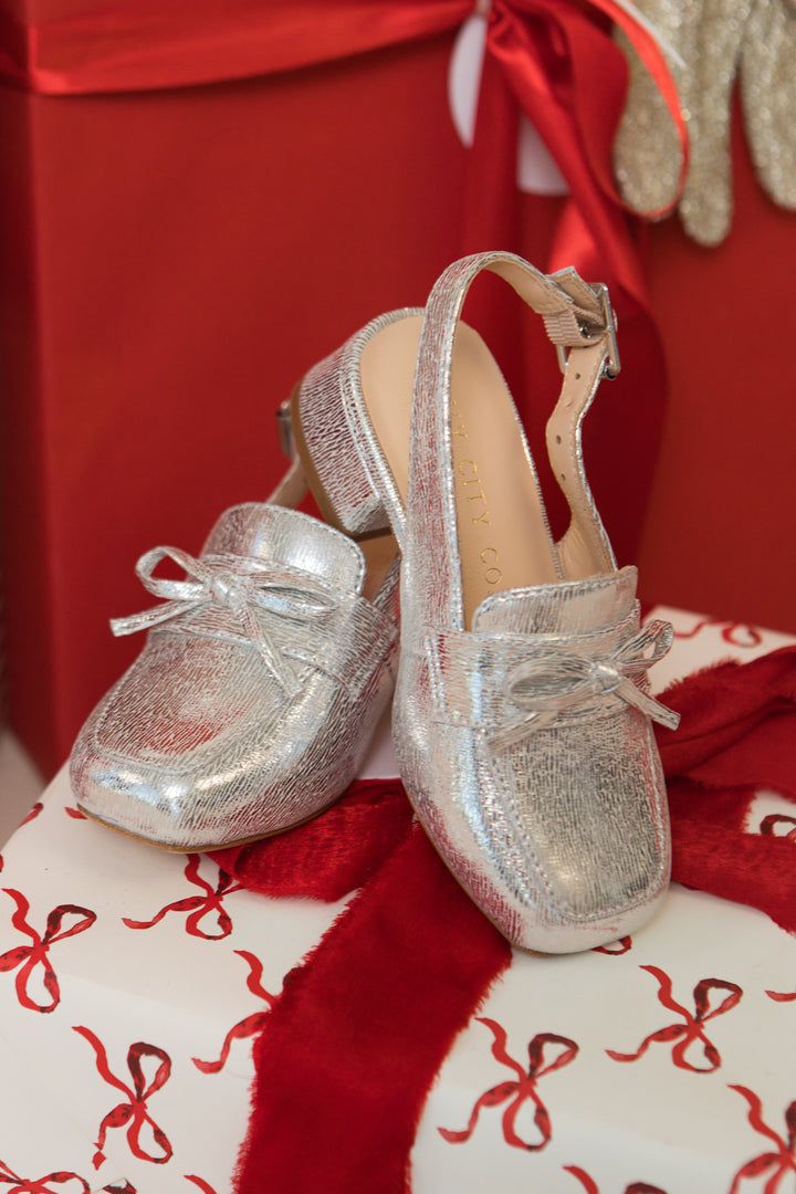 Mini Ivy Bow Loafer in Silver - FINAL SALE