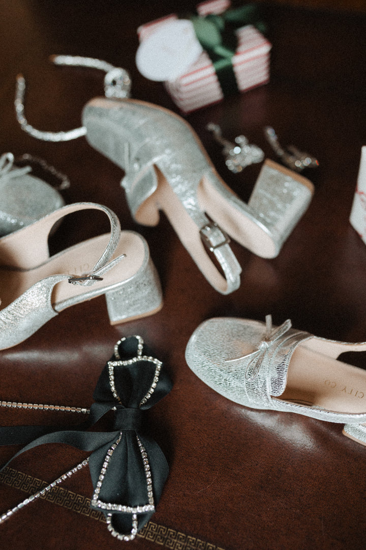 Ivy Bow Loafer in Silver