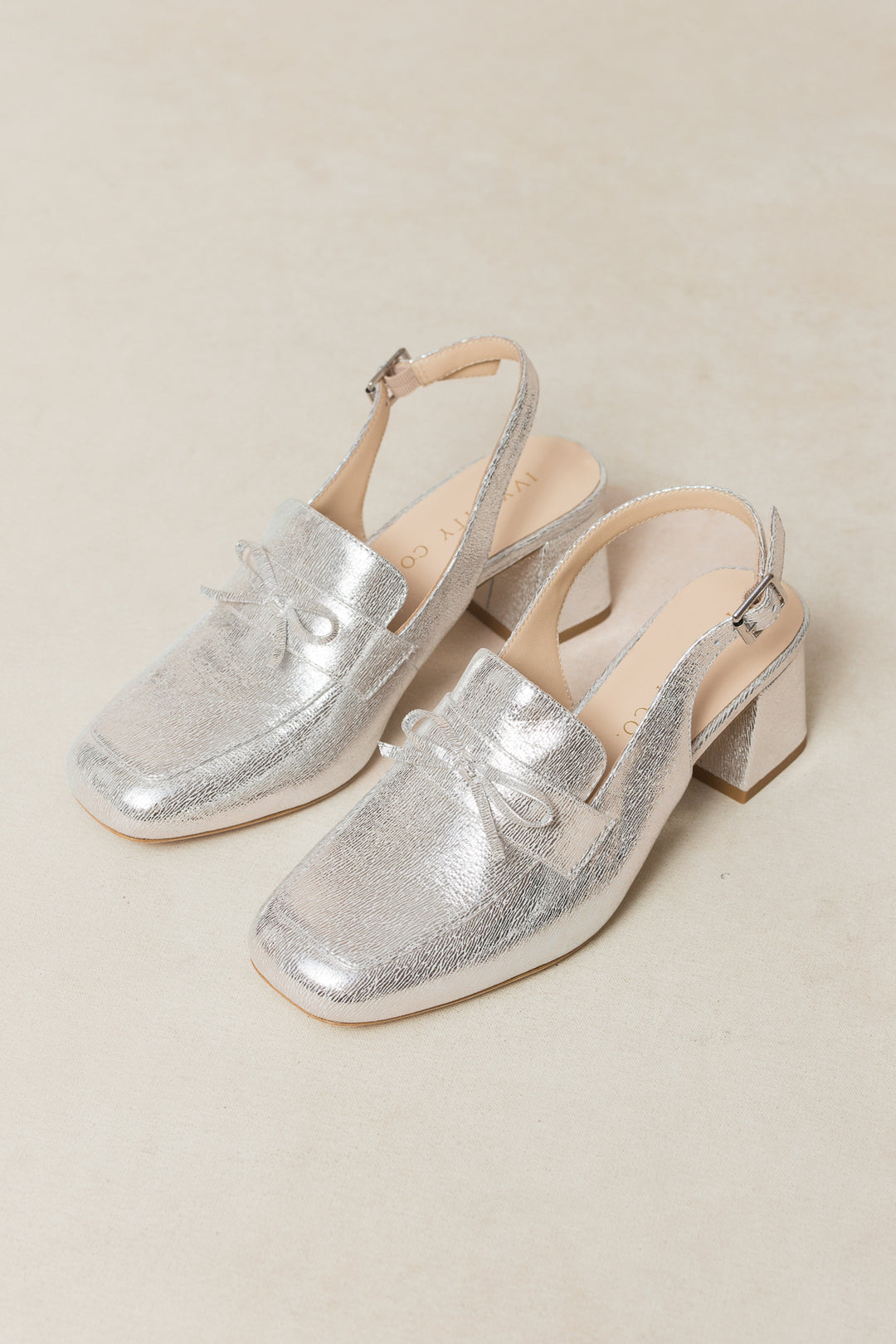 Ivy Bow Loafer in Silver