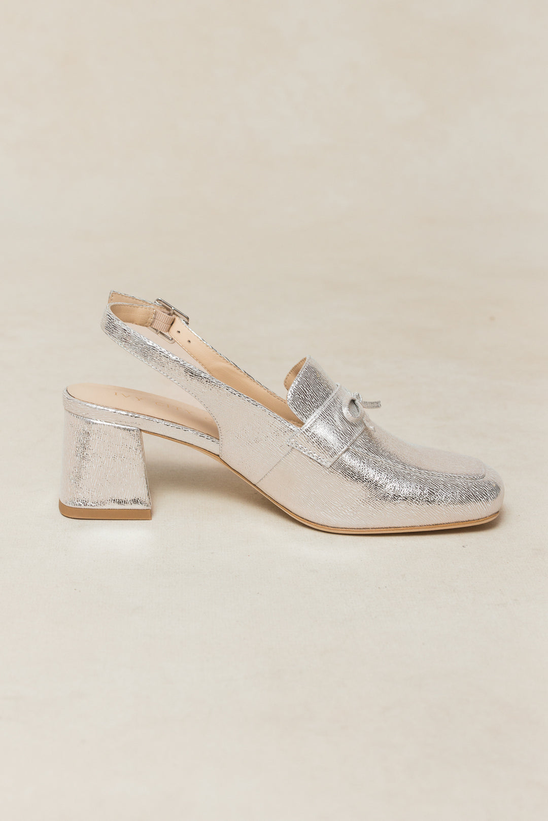 Ivy Bow Loafer in Silver